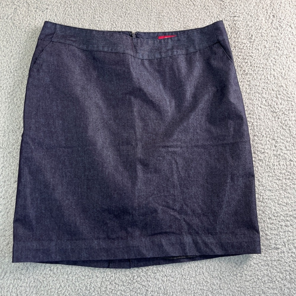 Merona Pencil Skirt Womens‎ Size 12 Black Stretch Career Casual Pockets Lined